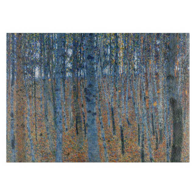 Gustav Klimt Beech Tree Forest Grove Cutting Board (Front)