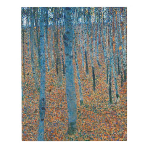 Gustav Klimt Beech Tree Forest Grove Faux Canvas Print