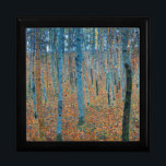 Gustav Klimt Beech Tree Forest Grove Gift Box<br><div class="desc">This is based on classic nature painting artworks by Gustav Klimt, Beech Grove 1, 1902. The artwork portrays a dense forest of tall, slender birch trees, with pale trunks marked by dark, vertical lines. The foliage is depicted in shades of blue, green, and yellow, adding a sense of depth and...</div>