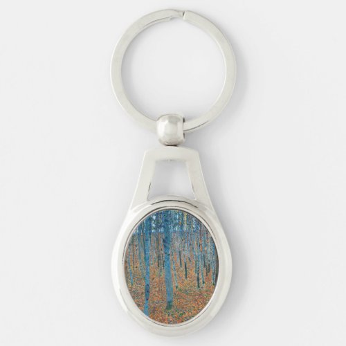 Gustav Klimt Beech Tree Forest Grove Keychain