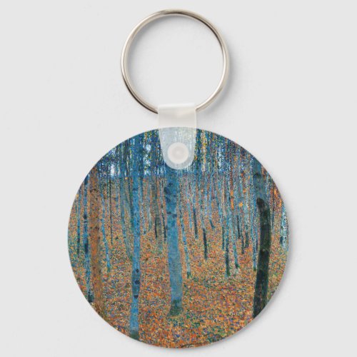 Gustav Klimt Beech Tree Forest Grove Keychain