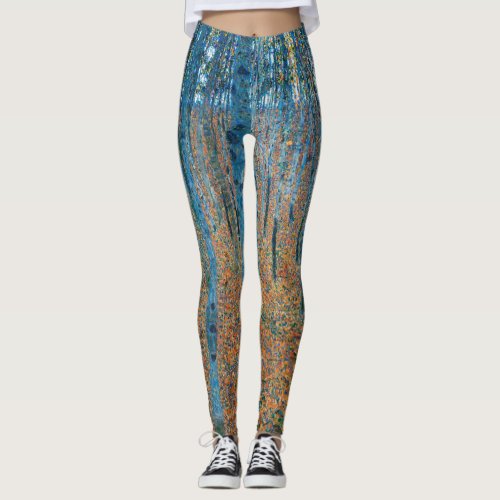 Gustav Klimt Beech Tree Forest Grove Leggings