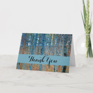 Gustav Klimt Beech Tree Forest Grove Letterpress Thank You Card