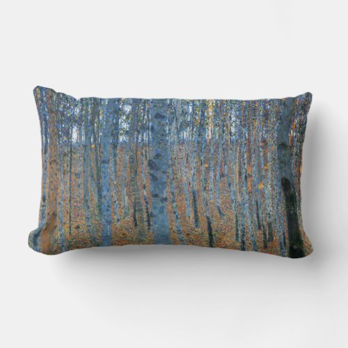 Gustav Klimt Beech Tree Forest Grove Lumbar Pillow