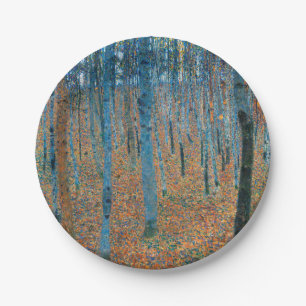Gustav Klimt Beech Tree Forest Grove Paper Plates