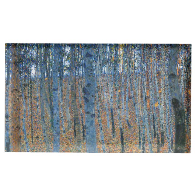 Gustav Klimt Beech Tree Forest Grove Place Card Holder (Front)