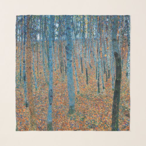 Gustav Klimt Beech Tree Forest Grove Scarf