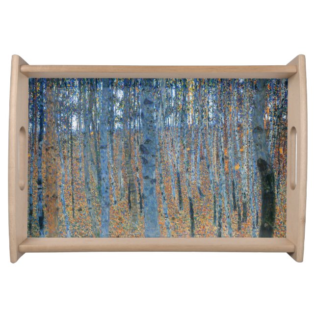 Gustav Klimt Beech Tree Forest Grove Serving Tray (Front)