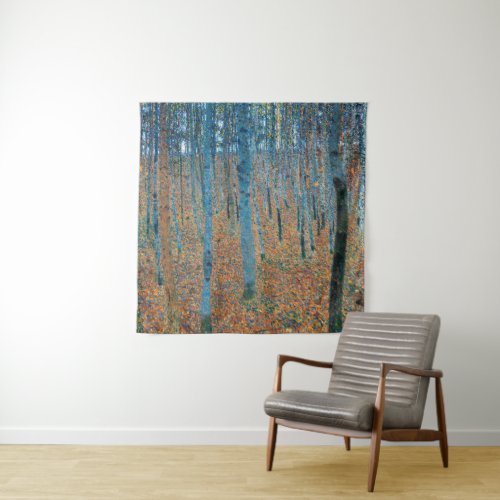 Gustav Klimt Beech Tree Forest Grove Tapestry