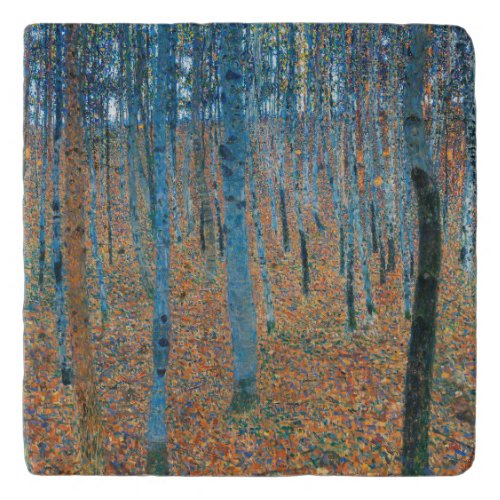 Gustav Klimt Beech Tree Forest Grove Trivet