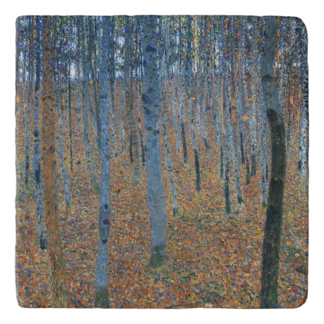 Gustav Klimt Beech Tree Forest Grove Trivet (Front)
