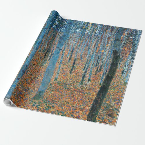 Gustav Klimt Beech Tree Forest Grove Wrapping Paper