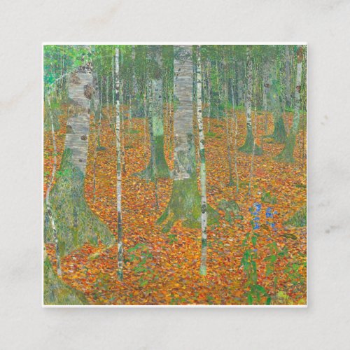 Gustav Klimt _ Birch Forest Square Business Card