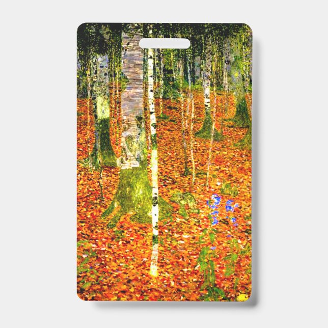 Gustav Klimt Birch Trees Badge (Front)