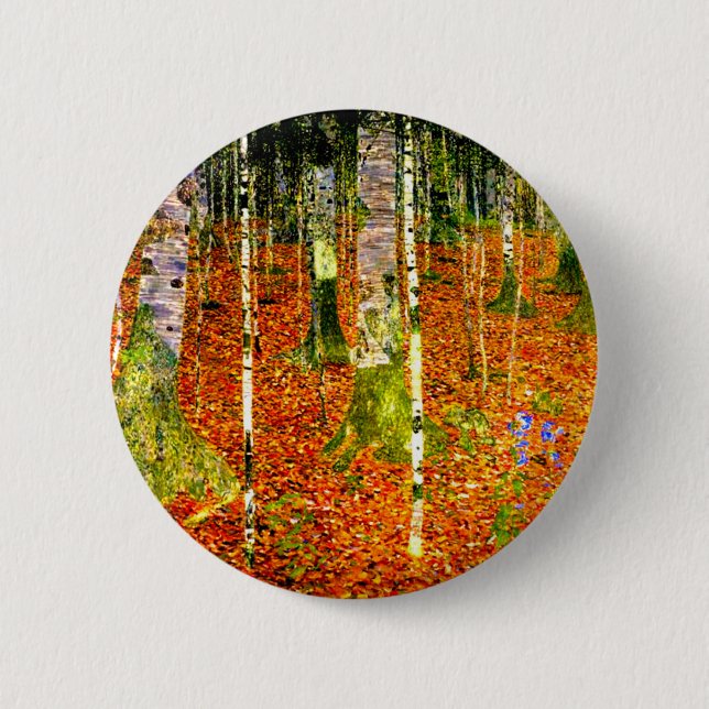 Gustav Klimt Birch Trees Button (Front)