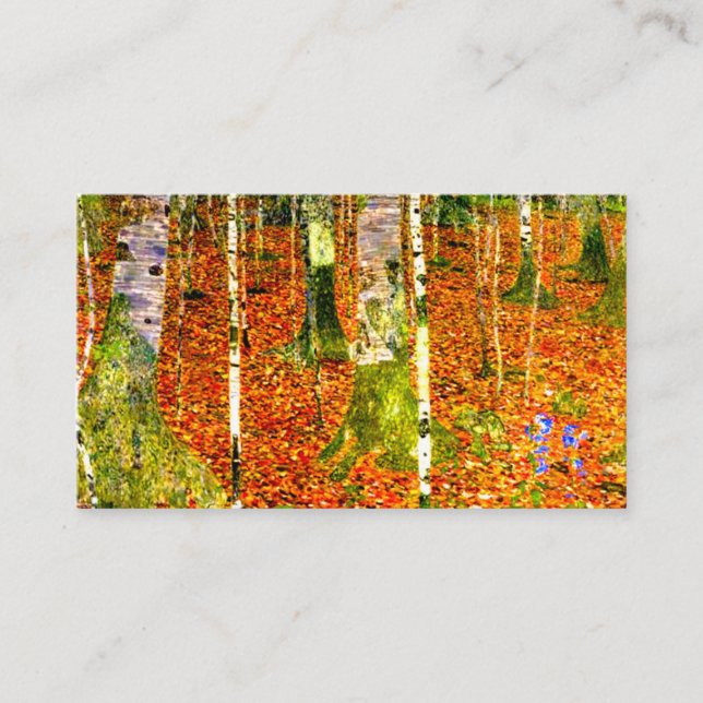 Gustav Klimt Birch Trees Enclosure Card (Front)