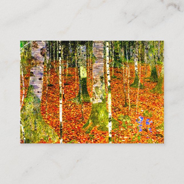 Gustav Klimt Birch Trees Enclosure Card (Front)