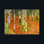 Gustav Klimt Birch Trees Enclosure Card<br><div class="desc">Enclosure Cards featuring Gustav Klimt’s painting Farmhouse with Birch Trees (1903). An autumnal landscape of orange leaves in a birch forest with beautiful blue flowers. A wonderful gift for fans of Art Nouveau and Austrian art.</div>