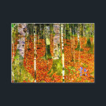 Gustav Klimt Birch Trees Enclosure Card<br><div class="desc">Enclosure Cards featuring Gustav Klimt’s painting Farmhouse with Birch Trees (1903). An autumnal landscape of orange leaves in a birch forest with beautiful blue flowers. A wonderful gift for fans of Art Nouveau and Austrian art.</div>