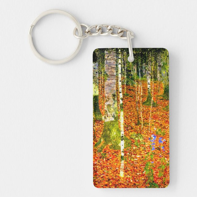 Gustav Klimt Birch Trees Keychain (Front)