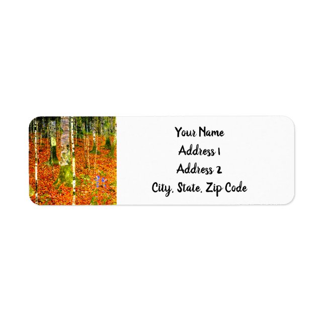 Gustav Klimt Birch Trees Label (Front)