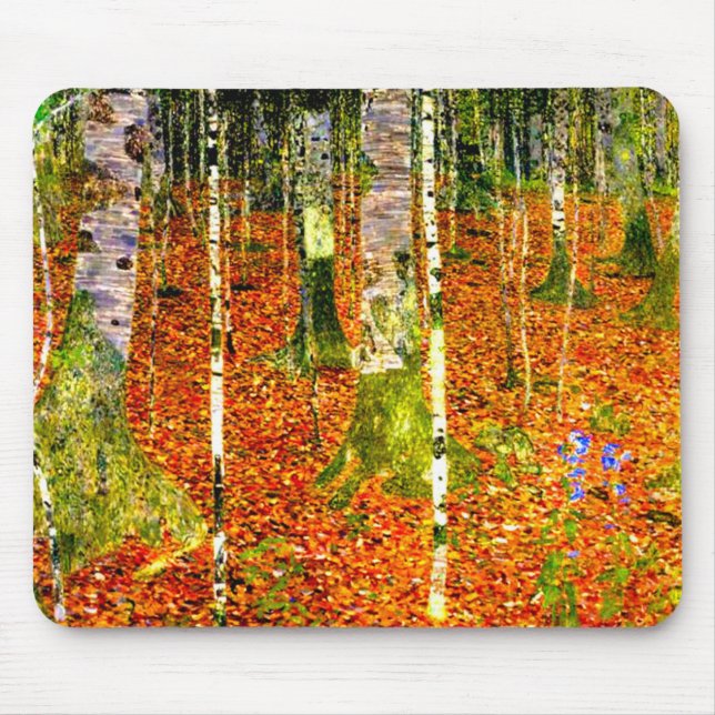Gustav Klimt Birch Trees Mouse Pad (Front)