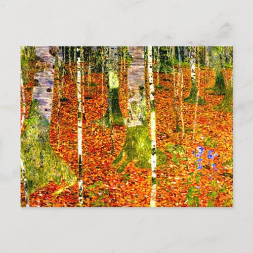 Gustav Klimt Birch Trees Postcard