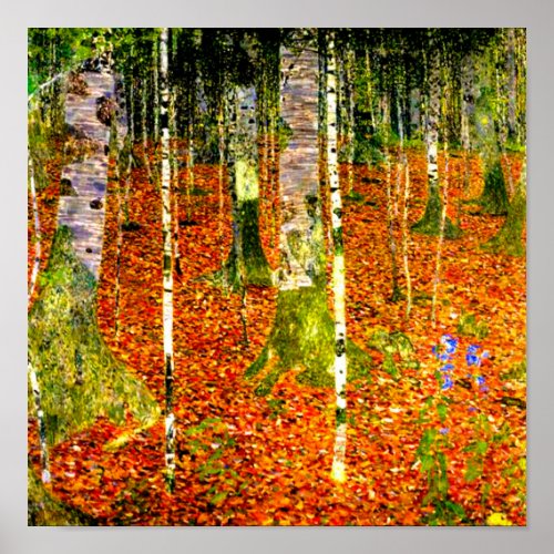 Gustav Klimt Birch Trees Poster