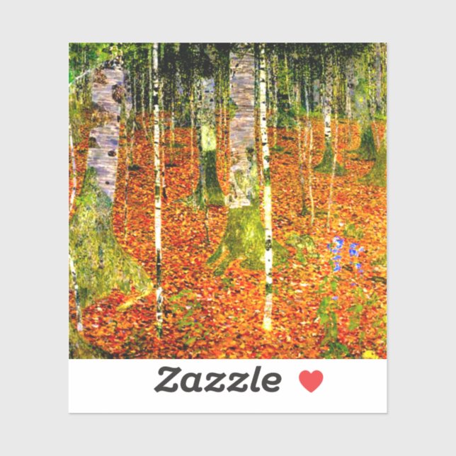 Gustav Klimt Birch Trees Sticker (Sheet)