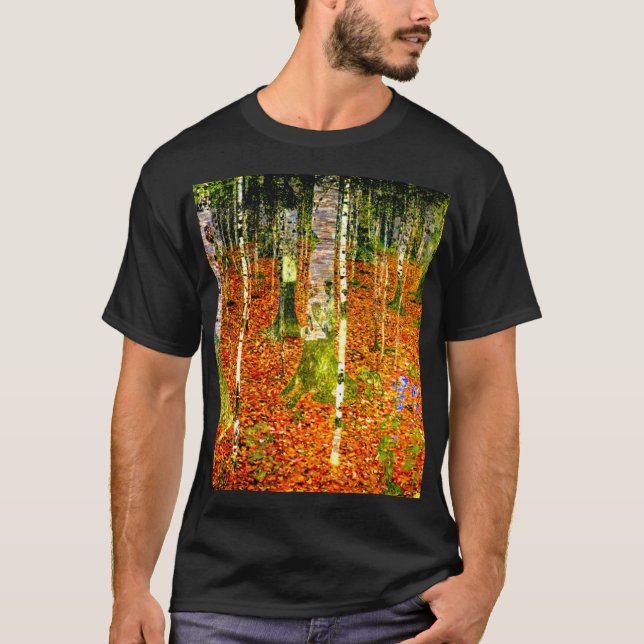 Gustav Klimt Birch Trees T-Shirt (Front)