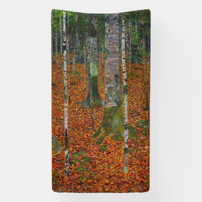 Gustav Klimt - Birch Wood Banner (Vertical)
