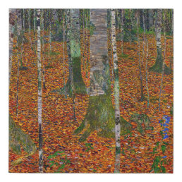 Gustav Klimt - Birch Wood Faux Canvas Print