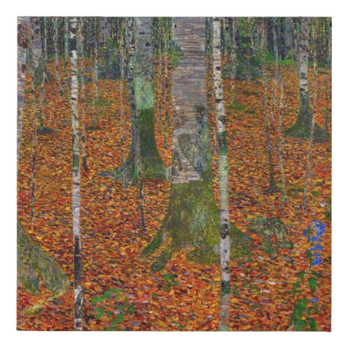 Gustav Klimt _ Birch Wood Faux Canvas Print
