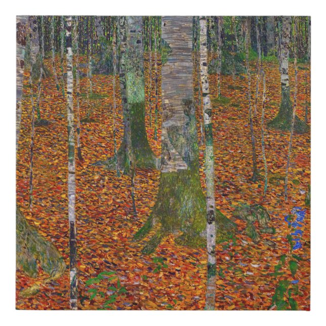Gustav Klimt - Birch Wood Faux Canvas Print (Front)