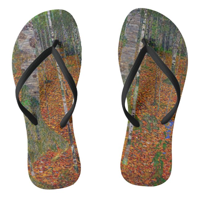 Gustav Klimt - Birch Wood Flip Flops (Footbed)