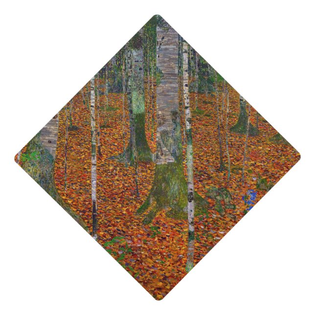 Gustav Klimt - Birch Wood Graduation Cap Topper (Front)