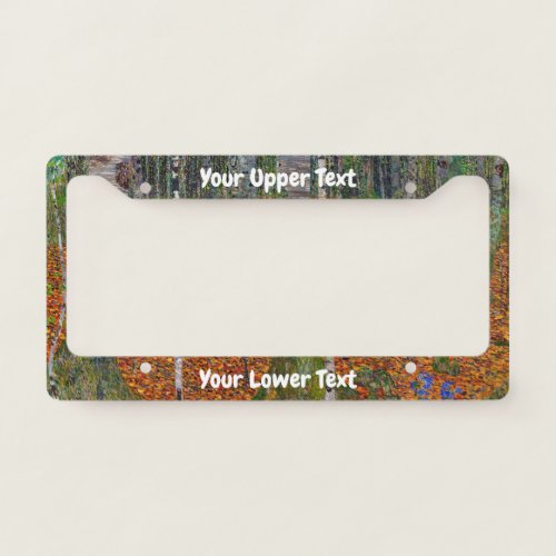 Gustav Klimt _ Birch Wood License Plate Frame