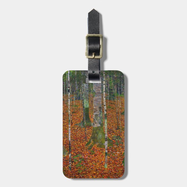 Gustav Klimt - Birch Wood Luggage Tag (Front Vertical)