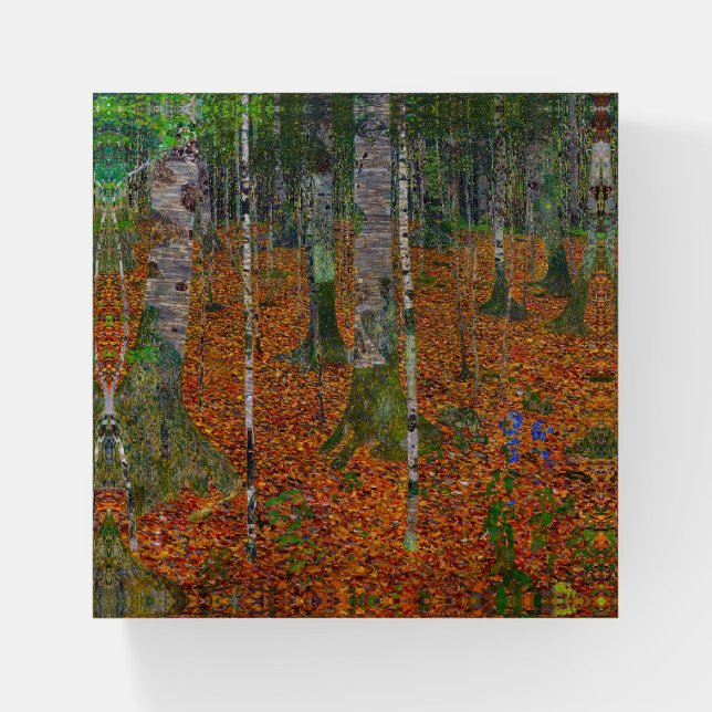 Gustav Klimt - Birch Wood Paperweight (Front)