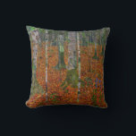 Gustav Klimt - Birch Wood Throw Pillow<br><div class="desc">Birch Wood - Gustav Klimt,  Oil on Canvas,  1903</div>