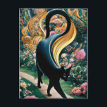 Gustav Klimt Black Cat In a Flower Garden, Cat Art Postcard<br><div class="desc">Gustav Klimt Black Cute Cat In a Flower Garden, Cat Art Poster A black cat, fur gleaming in the sunlight, sits regally amidst a field of colorful wildflowers. Curiosity fills the eyes of a black cat perched in a meadow bursting with vibrant blooms. Gustav Klimt (1862-1918) was a prominent Austrian...</div>