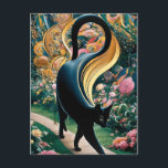 Gustav Klimt Black Cat In a Flower Garden, Cat Art Postcard<br><div class="desc">Gustav Klimt Black Cute Cat In a Flower Garden, Cat Art Poster A black cat, fur gleaming in the sunlight, sits regally amidst a field of colorful wildflowers. Curiosity fills the eyes of a black cat perched in a meadow bursting with vibrant blooms. Gustav Klimt (1862-1918) was a prominent Austrian...</div>