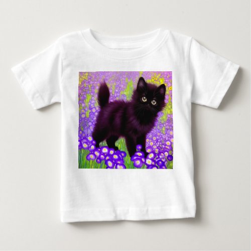 Gustav Klimt Black Kitten Baby T_Shirt
