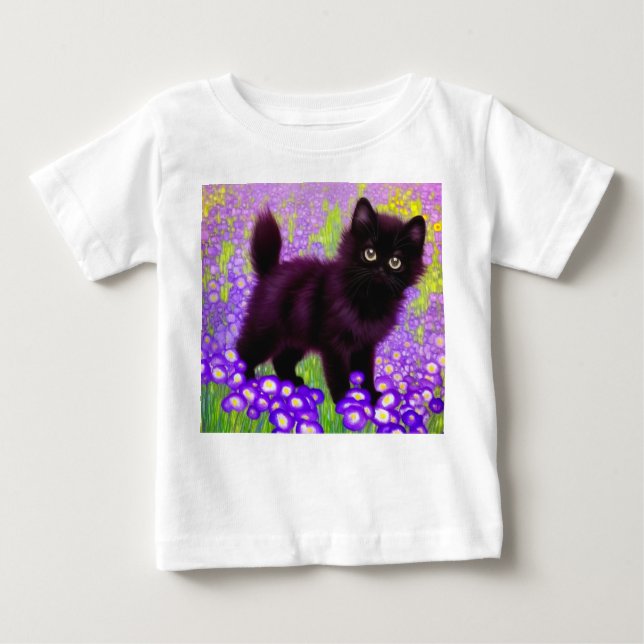 Gustav Klimt Black Kitten Baby T-Shirt (Front)