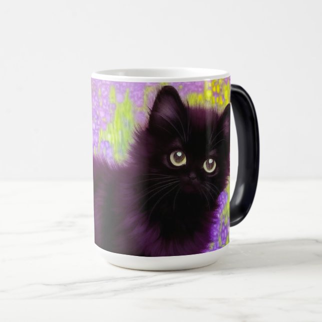 Gustav Klimt Black Kitten Color Morph Mug (Front Right)