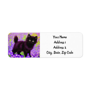 Gustav Klimt Black Kitten Label
