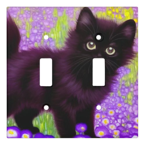 Gustav Klimt Black Kitten Light Switch Cover