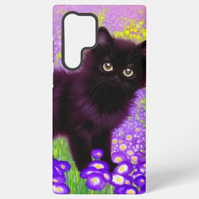 Gustav Klimt Black Kitten Samsung Galaxy Case (Back)
