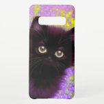 Gustav Klimt Black Kitten Samsung Galaxy S10  Case<br><div class="desc">Samsung Galaxy Case featuring a Gustav Klimt black kitten! This wide-eyed beauty poses in a green field of purple flowers. A thoughtful gift for cat lovers and Austrian art enthusiasts!</div>