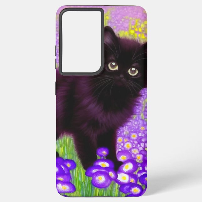 Gustav Klimt Black Kitten Samsung Galaxy Case (Back)